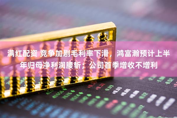 满红配资 竞争加剧毛利率下滑，鸿富瀚预计上半年归母净利润腰斩；公司首季增收不增利